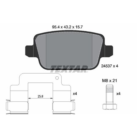 2453701 Piduriklotsi komplekt,ketaspidur TEXTAR