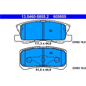 13.0460-5855.2 Комплект тормозных колодок, дисковый тормоз ATE - Top1autovaruosad