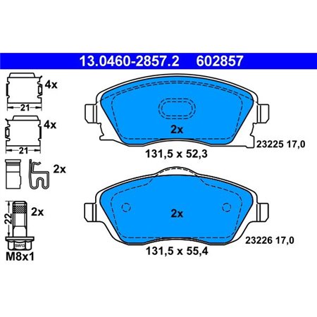 13.0460-2857.2 Brake Pad Set, disc brake ATE