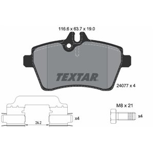 2407702 Комплект тормозных колодок, дисковый тормоз TEXTAR - Top1autovaruosad