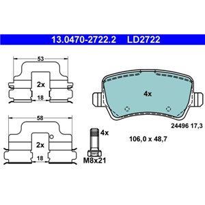 13.0470-2722.2 Brake Pad Set, disc brake ATE - Top1autovaruosad