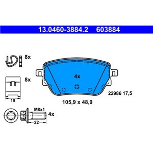 13.0460-3884.2 Jarrupalasarja, levyjarru ATE - Top1autovaruosad