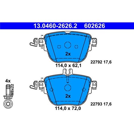 13.0460-2626.2 Brake Pad Set, disc brake ATE