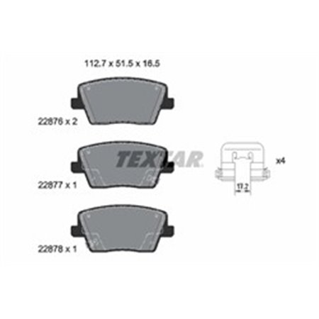 2287601 Piduriklotsi komplekt,ketaspidur TEXTAR