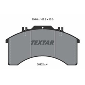 29032 250 0 4 T3018 Дисковые тормозные колодки, комплект TEXTAR    2903203 