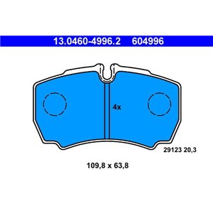 13 0460-4996 2  Brake pads set ATE  - Top1autovaruosad