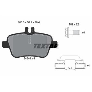 2484805 Piduriklotsi komplekt,ketaspidur TEXTAR - Top1autovaruosad