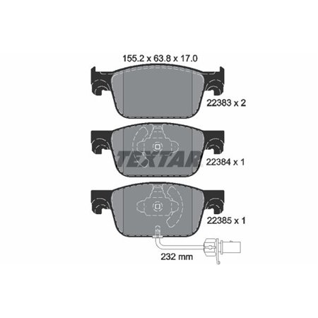 2238301 Комплект тормозных колодок, дисковый тормоз TEXTAR