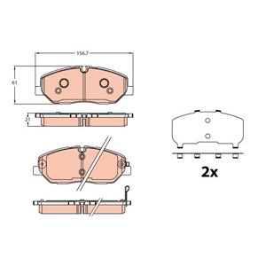 GDB2227 Комплект тормозных колодок, дисковый тормоз TRW - Top1autovaruosad