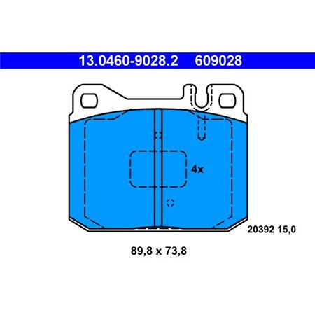 13.0460-9028.2 Brake Pad Set, disc brake ATE