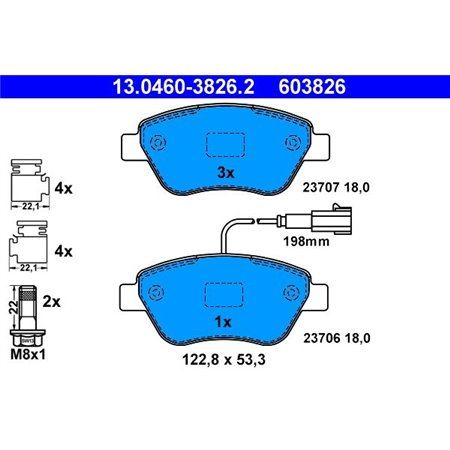 13.0460-3826.2 Brake Pad Set, disc brake ATE