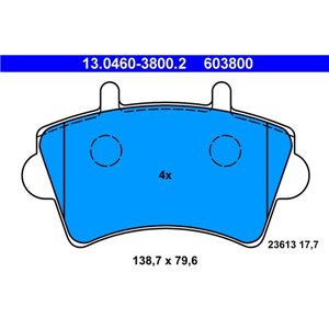 13.0460-3800.2 Комплект тормозных колодок, дисковый тормоз ATE     