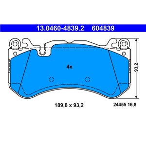 13.0460-4839.2 Jarrupalasarja, levyjarru ATE - Top1autovaruosad