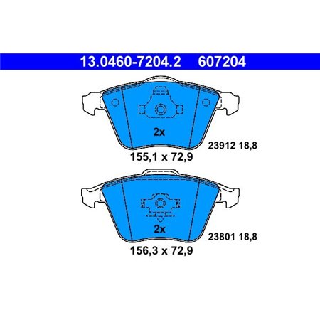 13.0460-7204.2 Brake Pad Set, disc brake ATE