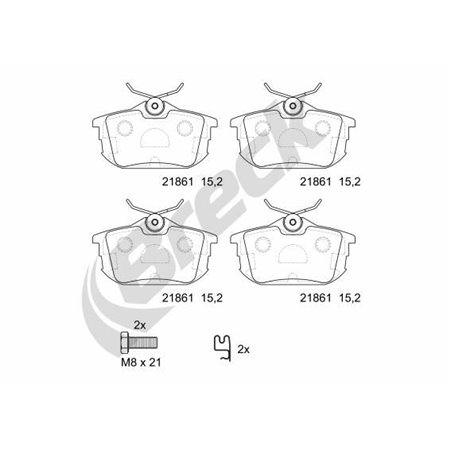 21861 00 704 10 Brake Pad Set, disc brake BRECK