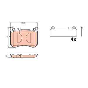 GDB2144 Комплект тормозных колодок, дисковый тормоз TRW     