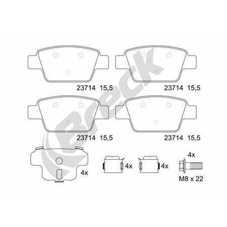 23714 00 704 00 Brake Pad Set, disc brake BRECK