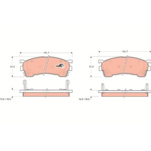 GDB1139 Brake Pad Set, disc brake TRW - Top1autovaruosad