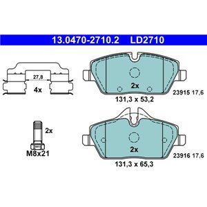 13.0470-2710.2 Brake Pad Set, disc brake ATE - Top1autovaruosad