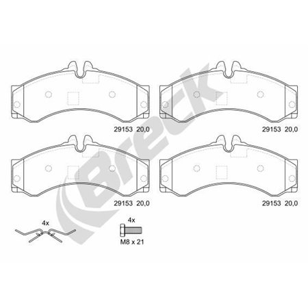 29153 00 703 00 Piduriklotsi komplekt,ketaspidur BRECK