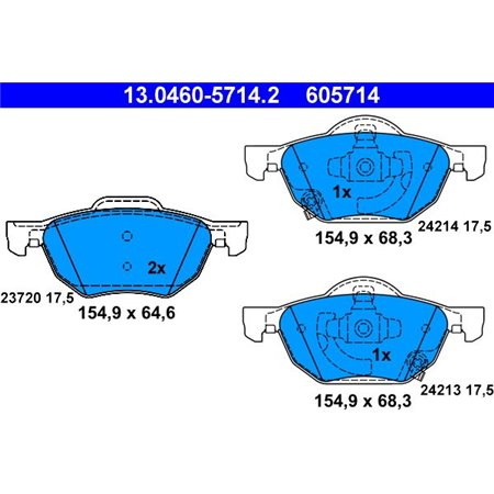 13.0460-5714.2 Brake Pad Set, disc brake ATE