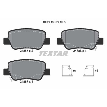 2488501 Brake Pad Set, disc brake TEXTAR