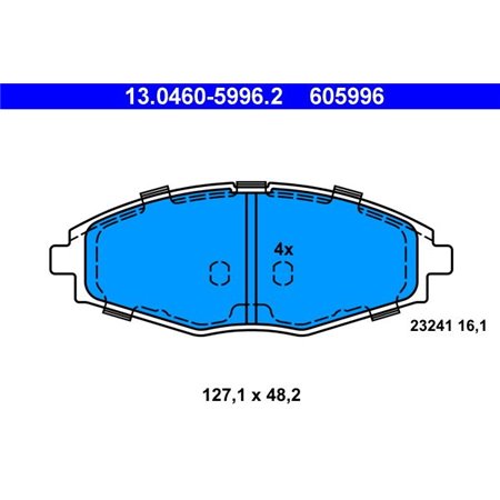 13.0460-5996.2 Комплект тормозных колодок, дисковый тормоз ATE