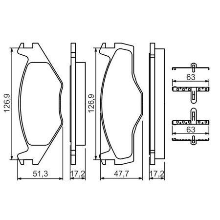 0 986 494 057 Brake Pad Set, disc brake BOSCH