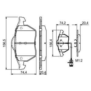 0 986 460 937 BOSCH Piduriklotside komplekt, ketaspidur     