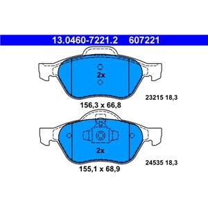 13.0460-7221.2 Piduriklotsi komplekt,ketaspidur ATE - Top1autovaruosad