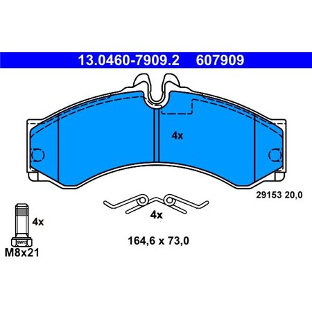 13.0460-7909.2 Brake Pad Set, disc brake ATE