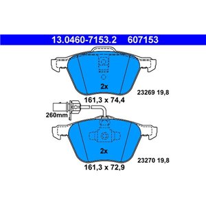 13.0460-7153.2 ATE Piduriklotside komplekt, ketaspidur     