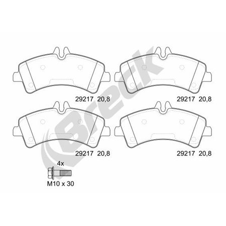 29217 00 703 00 Комплект тормозных колодок, дисковый тормоз BRECK