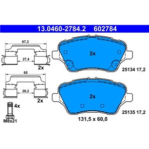 13.0460-2784.2  Brake pads set ATE 