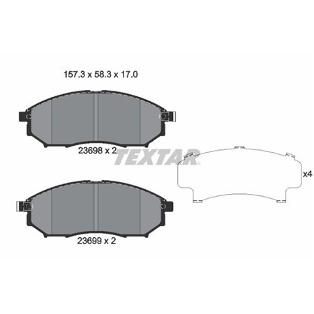 2369803 Piduriklotsi komplekt,ketaspidur TEXTAR