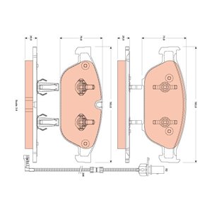 GDB1883 TRW Piduriklotside komplekt, ketaspidur     