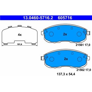 13.0460-5716.2 Brake Pad Set, disc brake ATE - Top1autovaruosad
