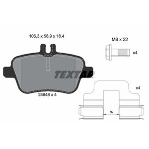 2484803 TEXTAR Piduriklotside komplekt, ketaspidur     