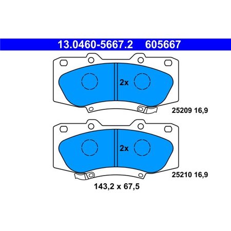 13.0460-5667.2 Brake Pad Set, disc brake ATE