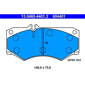 13.0460-4401.2 Bromsbeläggssats, skivbroms ATE - Top1autovaruosad