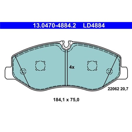 13.0470-4884.2 Brake Pad Set, disc brake ATE