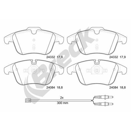 24332 00 701 10 Brake Pad Set, disc brake BRECK