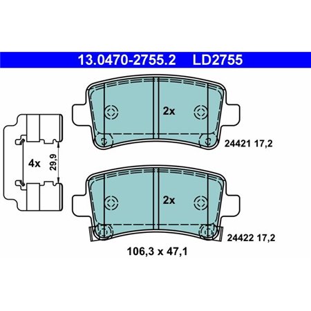 13.0470-2755.2 Brake Pad Set, disc brake ATE