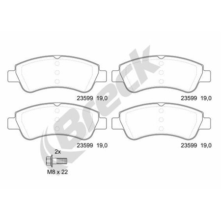 23599 00 701 00 Piduriklotsi komplekt,ketaspidur BRECK