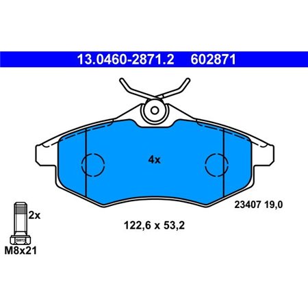 13.0460-2871.2 Brake Pad Set, disc brake ATE