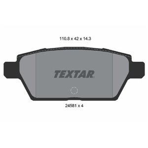 2458102 Комплект тормозных колодок, дисковый тормоз TEXTAR     