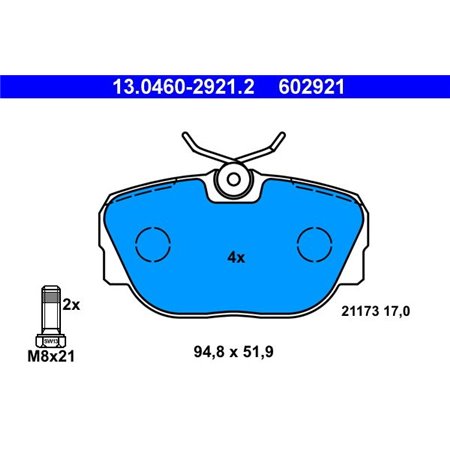 13.0460-2921.2 Brake Pad Set, disc brake ATE