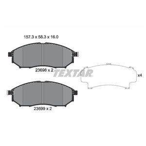 2369801 Комплект тормозных колодок, дисковый тормоз TEXTAR     