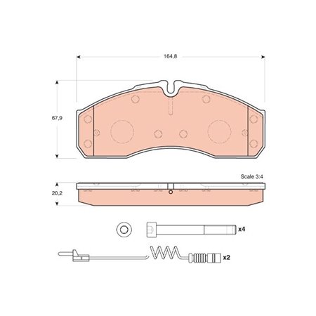 GDB1694 Brake Pad Set, disc brake TRW