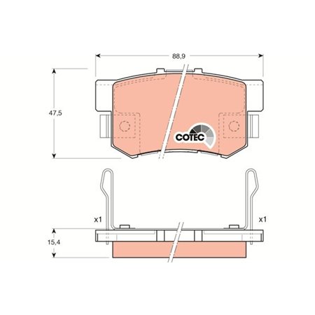 GDB3154 TRW Piduriklotside komplekt, ketaspidur     